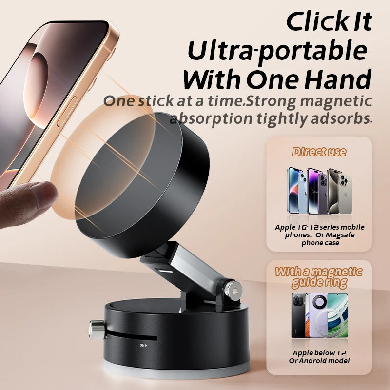 Mini Foldable Portable Vacuum Magnetic Car Phone Holder 3