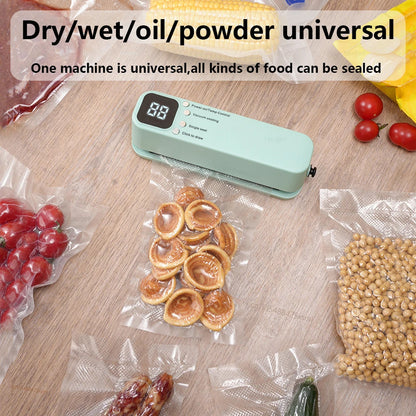 3-in-1 Mini Vacuum Sealer – Portable Food Sealing Machine with 15 Bags, Wet & Dry Modes, Digital Timer for Home & Travel 3