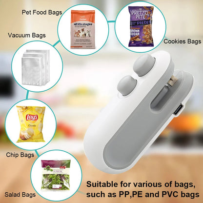 Mini Magnet USB Rechargeable Bag Sealer With Cutter 3