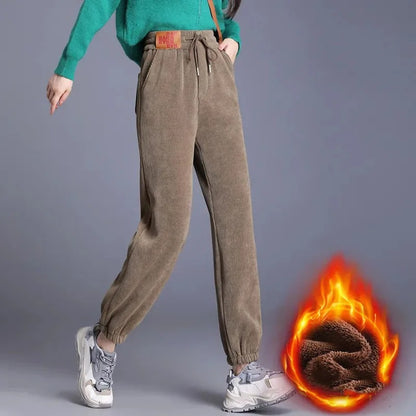 Women Composite Fleece-lined Thick Pants 3