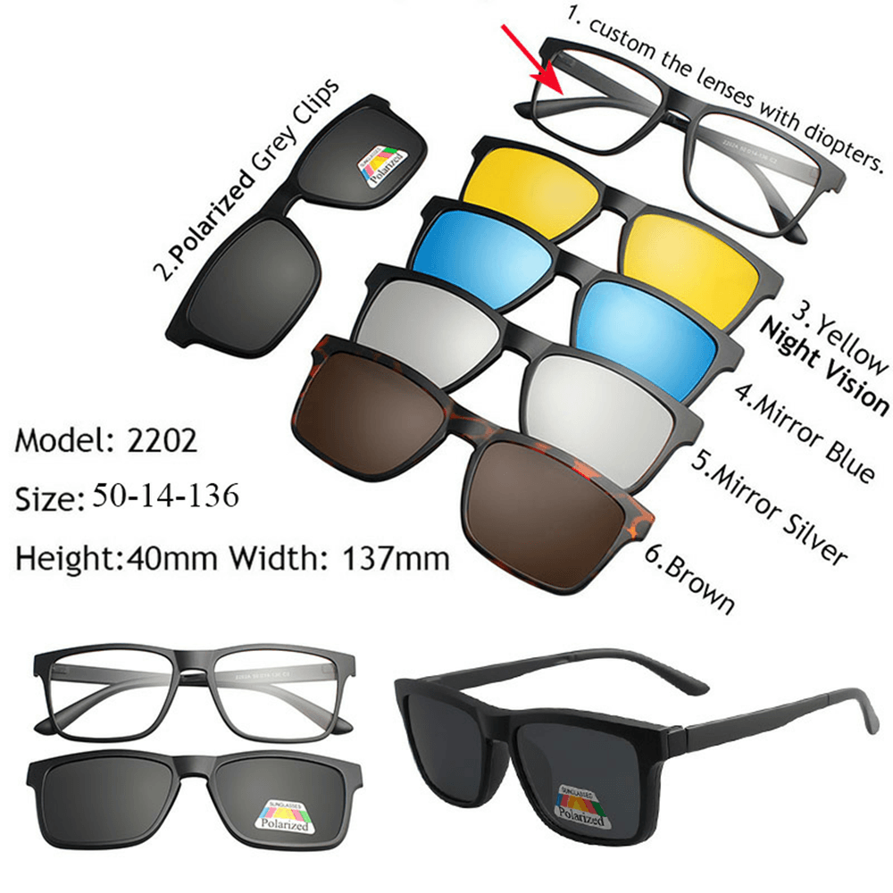 5 In 1 Magnetic Lens Swappable Sunglasses 3