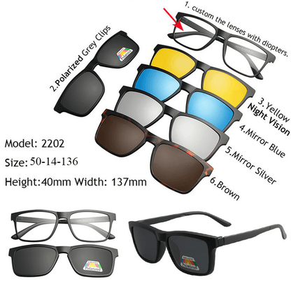 5 In 1 Magnetic Lens Swappable Sunglasses 3