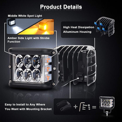 Dual Side Shooter Dual Color Strobe Cree Pods 3
