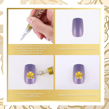 Ultra Thin Curve Manicure Felt Pen 4pcs 3