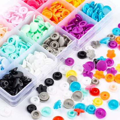 Metal Snaps Buttons with Fastener Pliers Press Kit-200Set 3