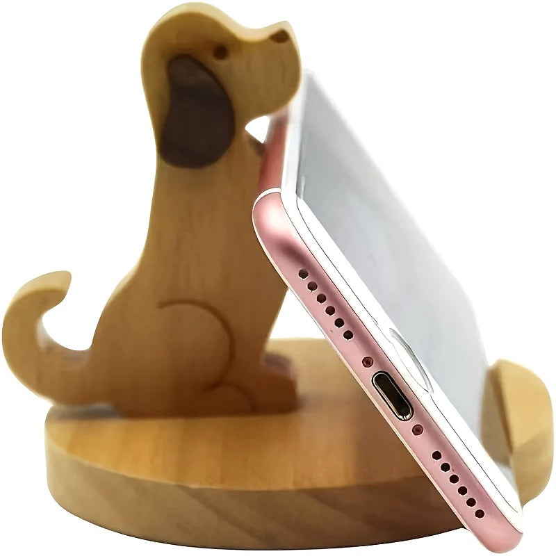 Dog Wooden Phone Stand 3