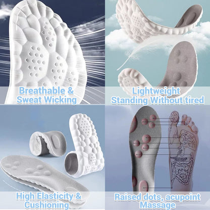 4D Orthopedic Sport Insoles Soft Breathable High-elasticity Shock 3