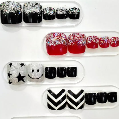 Easy Press On Gel Toe Nail -24PCS 3