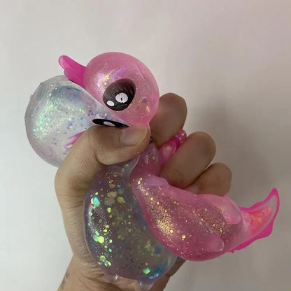 Jelly Glitter Axolotl Squishy Toy 3