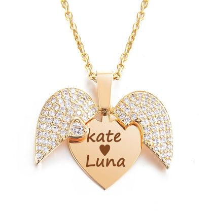Heavenly Heart Angel Wings Necklace 3