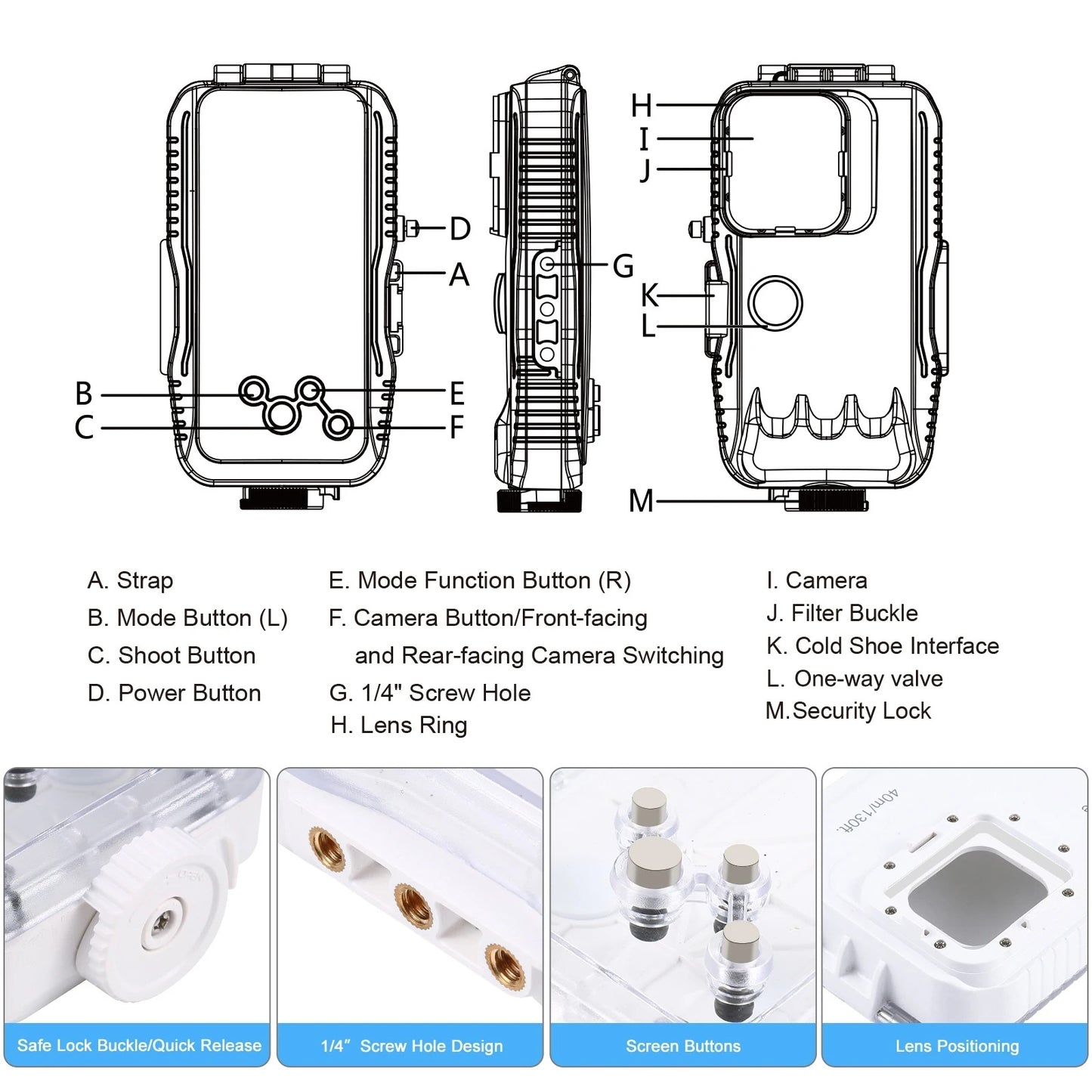 40 meters Sealed Waterproof iPhone Case 3