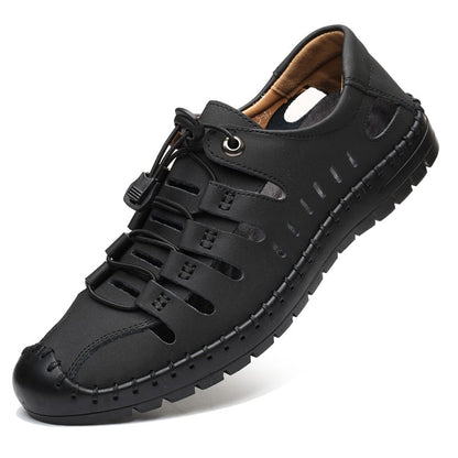 Men's Sandals Summer Beach Genuine Leather Shoes 3