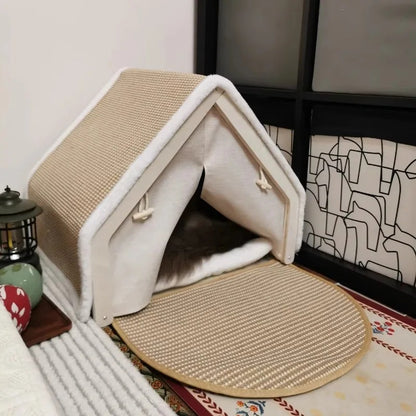 Cozy Cabin Cat House & Scratch Lodge 3