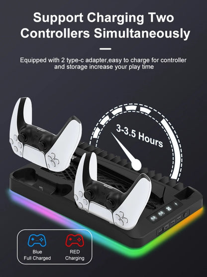 PS5 Slim Controller Charging Cooling Station 3