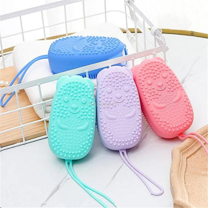 Silicone Body Scrubber Bath Sponge - 2 in 1 Exfoliating Body Brush 3
