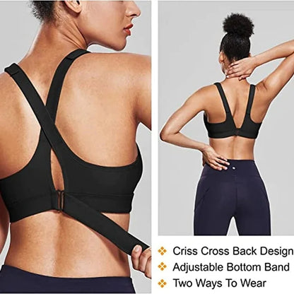 Wireless Support Super Tight Impact Resistant Zipper Sports Bra 3