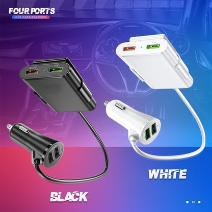 4 Port USB Car Charger Quick Charge QC3 3
