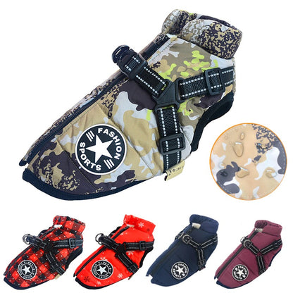 Waterproof Warm Dog Winter Jacket Harness 3