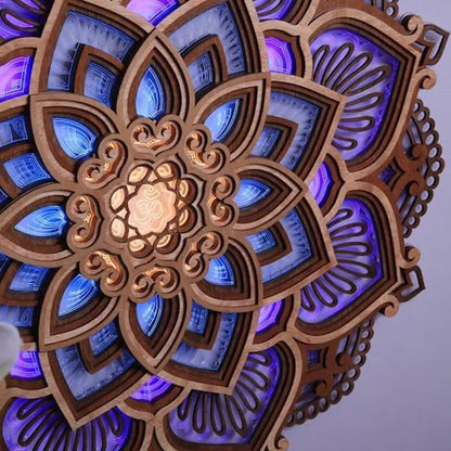 Handmade Wooden Mandala Wall Lamp 3