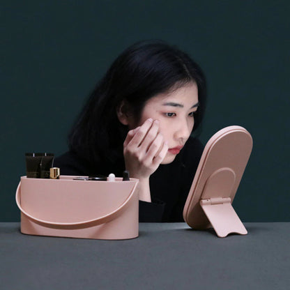 Travel Portable Makeup Organizer Box with LED Light Mirror 3