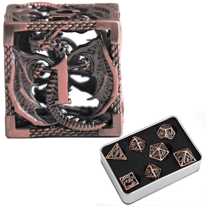 URWizards D&D Hollowed Metal Dice Set Dragon 3
