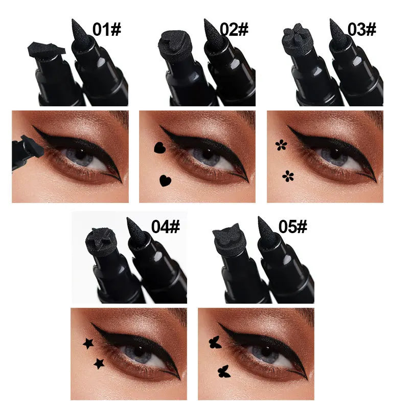 2 In 1 Liquid Waterproof Eyeliner Stamp Pen 3