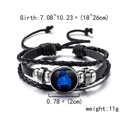 Constellation Zodiac Sign Charm Luminous Bracelet 3