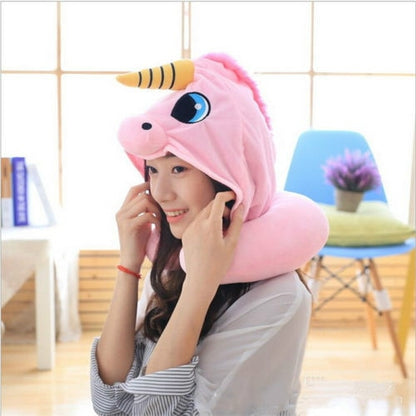 Hooded Unicorn Travel Pillow 3