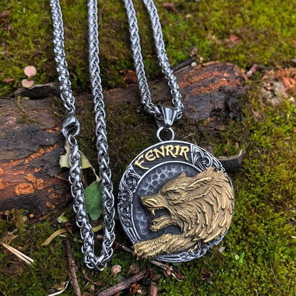Vikings Wolf Fenrir Stainless Steel Necklace 3