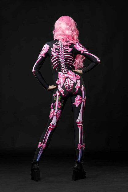 Full body pink sugar skull skeleton jumpsuit 3