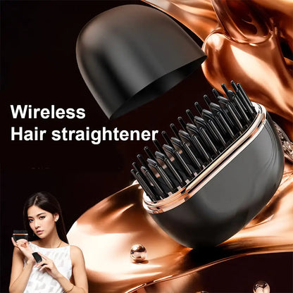 Mini Wireless Hair Straightener Brush – Portable Dual-Use Styling Tool for Travel 3