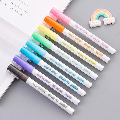 Double Line Metallic Fluorescent Pen 3