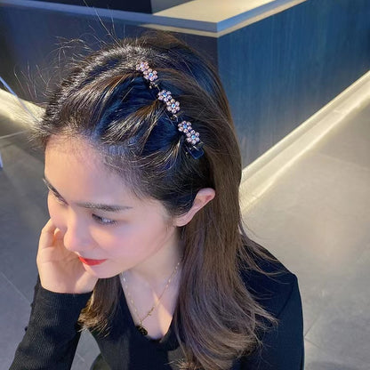 Sparkling Crystal Stone Braided Hair Clips-4pcs 3