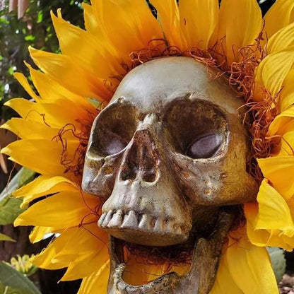 HALLOWEEN DECOR SKULL SUNFLOWERS 3