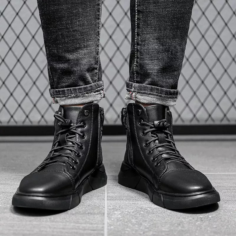 MEN BLACK LEATHER BOOTS 3