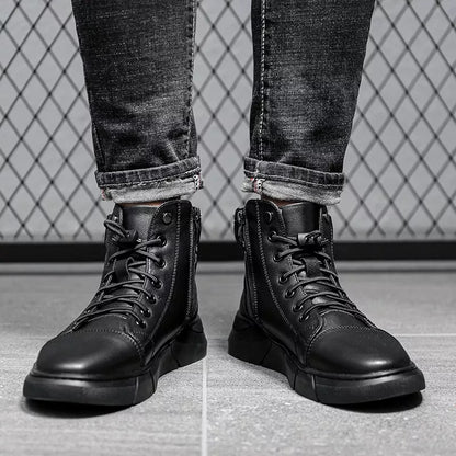 MEN BLACK LEATHER BOOTS 3
