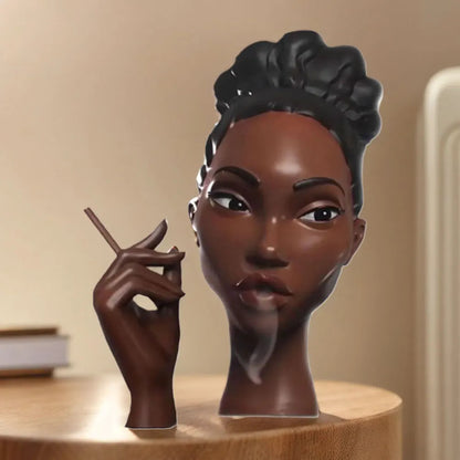 Black Woman Incense Burner – Resin Sculpture Censer for Home & Office Decoration 3