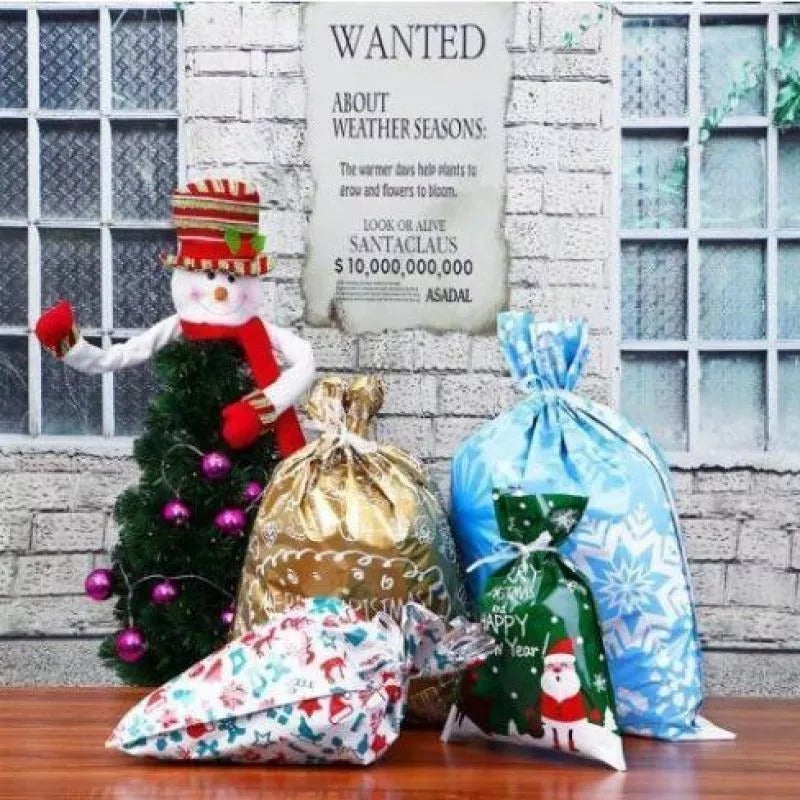 Christmas Drawstring Gift Bag Pack-5pcs 3