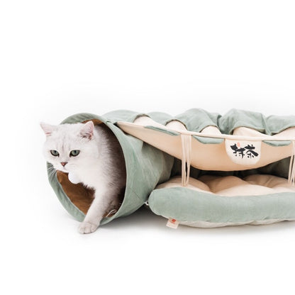 Funny Cat Bed Pet Tent 2 Holes Tunnel 3