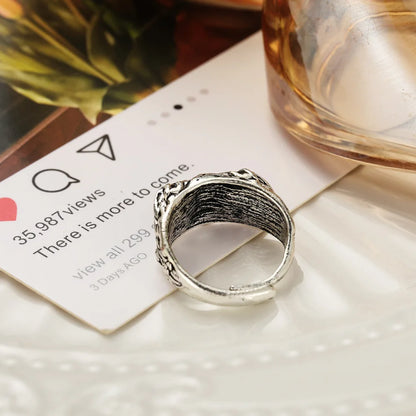 Demon Eye Owl Ring--925 Sterling Silver Adjustable Ring 3