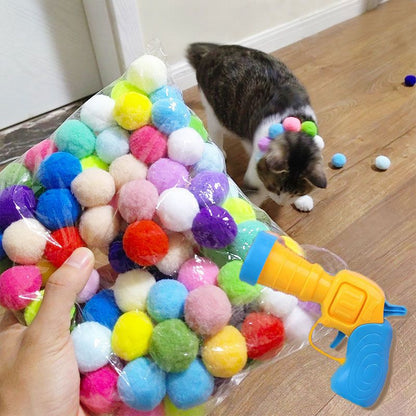 Cat Plush Silent Ball Gun Interactive Toy 3