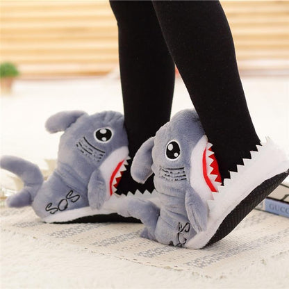 Fuzzy Shark Slippers 3