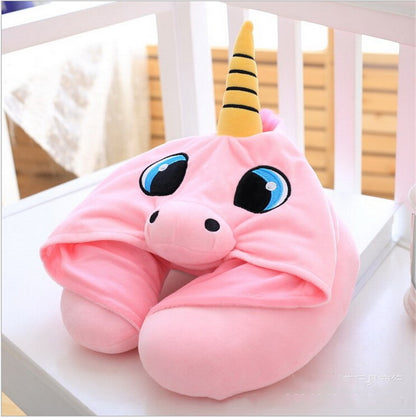 HOODED UNICORN TRAVEL PILLOW 3