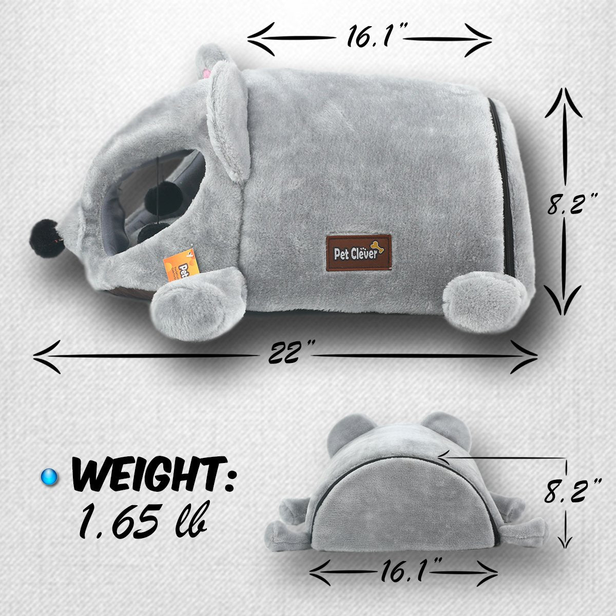 Mouse Cat House Bed With Removable Cushion & Waterproof Bottom 3