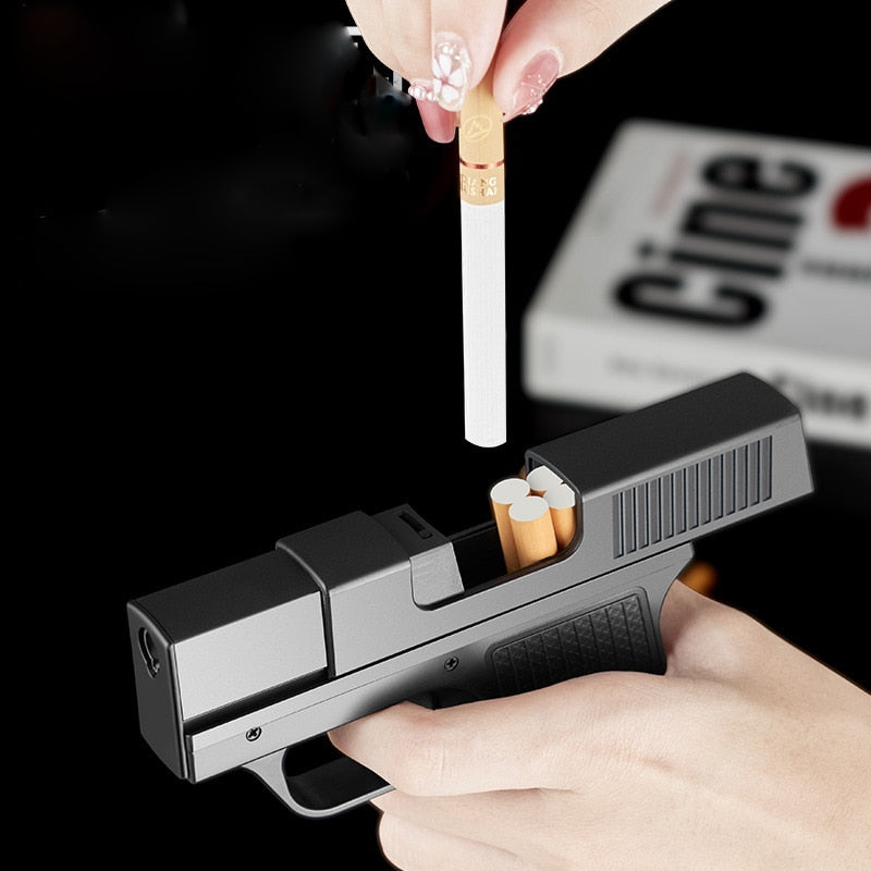 Gun Cigarette Case with Torch Lighter 3