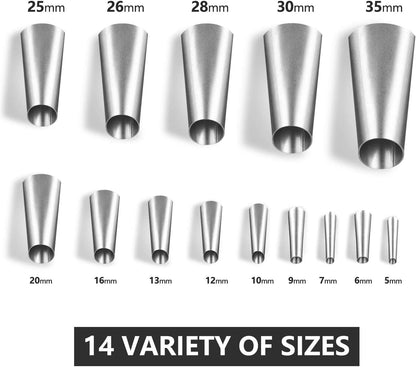 14/Pcs Universal Stainless Caulk Nozzle Applicator Finishing Tool Kit 3