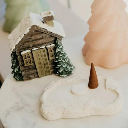 Log Cabin Incense Burner with Smoking Chimney 4