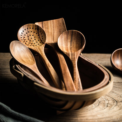 Eco-Friendly Teak Wood Kitchen Spoon Set 4