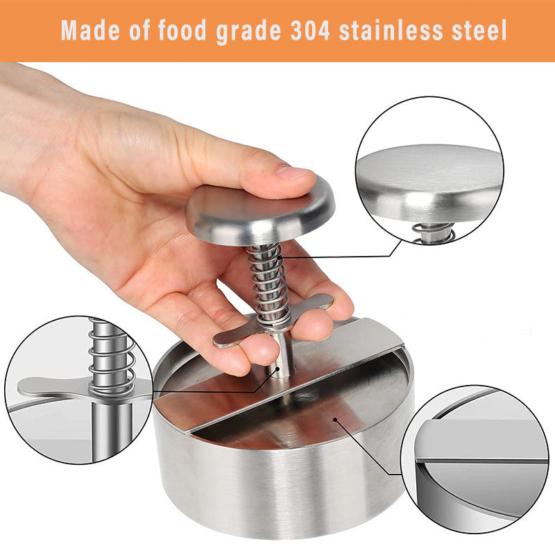 Stainless Hamburger Press Burger Patty Maker 4