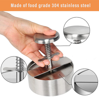 Stainless Hamburger Press Burger Patty Maker 4